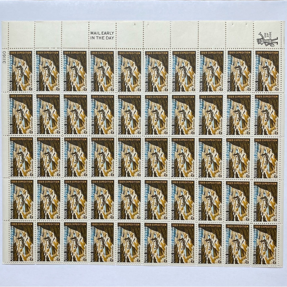 John Wesley Powell Mint Sheet 1969 Scott # 1374 Explorer Scientist Geologist Vtg